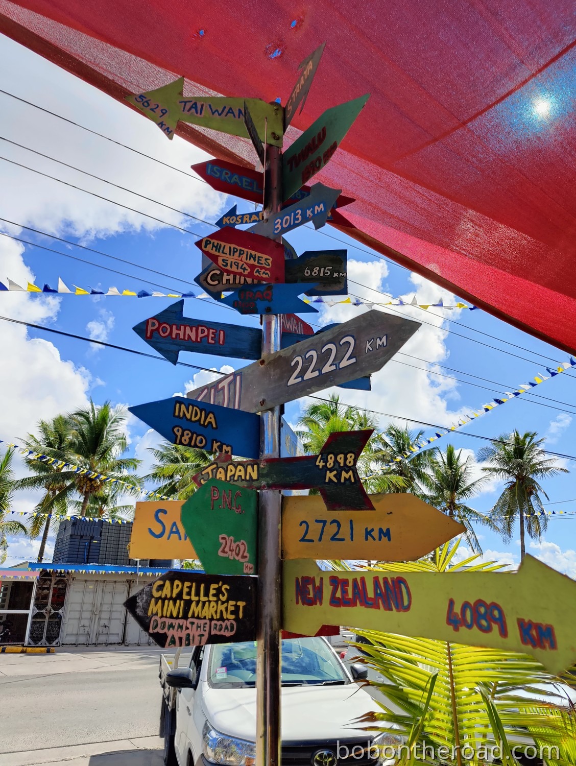 Ewa Beach Distance Sign